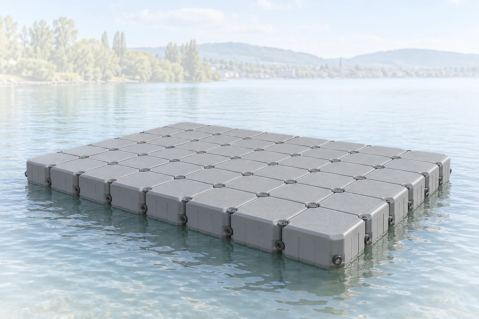 Cubes flottants autour des embarcations