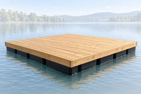 Plateforme flottante avec platelage